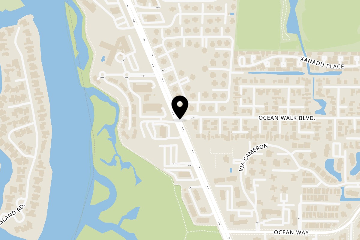 Map showing the location of Chowder Heads on 2123 South US-1 in Jupiter